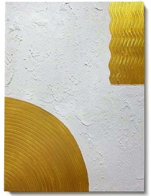 Πίνακας Καμβάς 3D 112RGN1137 50x70cm White-Gold Wallity Κάθετοι Ξύλο, Καμβάς