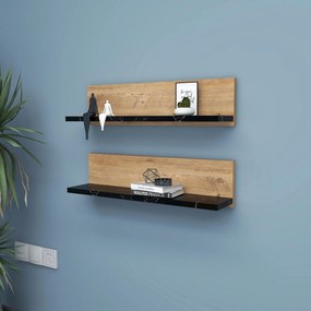 Ράφι Τοίχου Atlantic Πεύκο / Μαύρο POBEMU 60x13x15