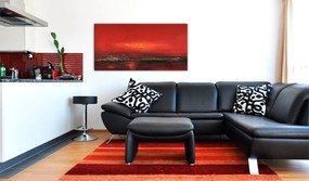 Χειροποίητα ζωγραφισμένος πίνακας - Red sunset over the sea 120x60