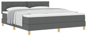 vidaXL Κρεβάτι box spring με στρώμα Σκούρο γκρι 180 x 200 cm ύφασμα