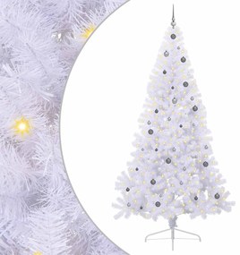 vidaXL Τεχνητό Χριστουγεννιάτικο Δέντρο Λευκό 240 cm PVC και Ατσάλι