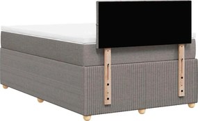 vidaXL Κρεβάτι Boxspring με Στρώμα Taupe 120x190 εκ. Υφασμάτινο