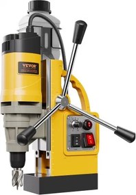 Magnetic Drill 1400W 2878 lbf Mag Drill Press 2 in Boring Diameter 6 Bits Yellow