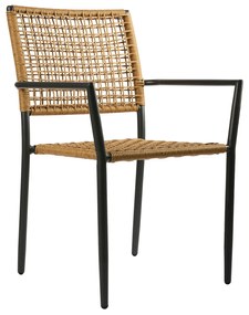 Πολυθρόνα Sati Φυσικό με Μαύρο σκελετό 57 x 60 x 88