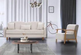 Stewehome Σετ καναπέ μποέμικου στιλ με πόδια από δρυ