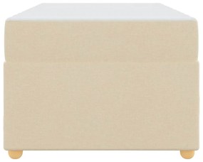 vidaXL Σκελετός Κρεβατιού με στρώμα Κρεμ 90 x 200 cm ύφασμα