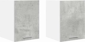 vidaXL Κρεμαστό ντουλάπι με αποθήκευση 2 pcs Σκυρόδεμα Γκρι και Λευκό