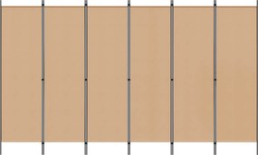 vidaXL Διαχωριστικό Δωματίου 6-Πάνελ Μπεζ 300 x 180 cm Ύφασμα