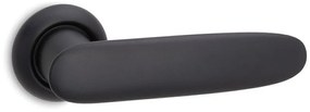 Convex 2225 Ματ Μαύρο Ζευγάρι χειρολαβών με ροζέτα και επιστόμιο για πόρτα μπάνιου