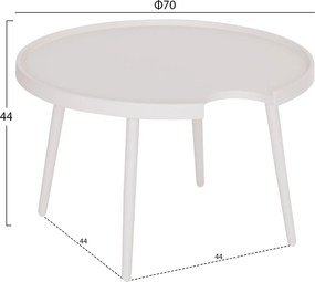 ΤΡΑΠΕΖΙ ΜΕΣΗΣ ΣΤΡΟΓΓΥΛΟ ΕΞ.ΧΩΡΟΥ TEROC HM6434.02 ΑΛΟΥΜΙΝΙΟ ΛΕΥΚΟ Φ70x44Υεκ