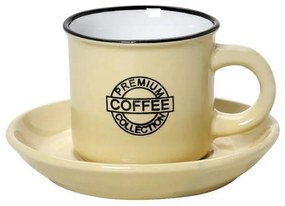 Φλυτζάνι &amp; Πιάτο Coffee Cappuccino 300mlHun310K6 Φ9cm Yellow Espiel Ceramic