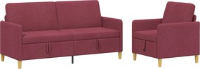 vidaXL Σαλονάκι Σετ Με Αποθηκευτικό Χώρο 2 pcs Κόκκινο Πολυεστέρας