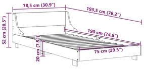 ΣΚΕΛΕΤΟΣ ΚΡΕΒΑΤΙΟΥ ΧΩΡΙΣ ΣΤΡΩΜΑ 75X190 ΕΚ ΜΑΣΙΦ ΞΥΛΟ ΠΕΥΚΟΥ 850752
