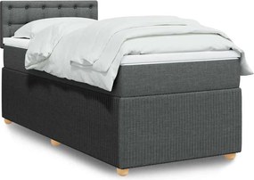vidaXL Κρεβάτι Boxspring με Στρώμα Σκούρο Γκρι 80x200 εκ. Υφασμάτινο