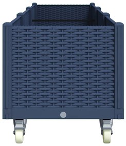 vidaXL Ζαρντινιέρα Κήπου με Πόδια Μπλε Γκρι 240x50x54εκ. από Πολυπροπυλένιο