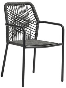 Τραπεζαρία Kliton-Kherson σετ 5τεμ pakoworld αλουμίνιο σε ανθρακί απόχρωση 80x80x74εκ