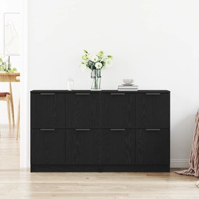 vidaXL Μπουφέδες 2 τμχ Μαύρο Δρυς 60x30x70 εκ Επεξεργασμένο Ξύλο