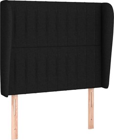 vidaXL Κρεβάτι Boxspring με Στρώμα Μαύρο 90x200 εκ. Υφασμάτινο