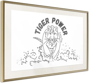 Αφίσα - Inner Tiger - 30x20 - Χρυσό - Με πασπαρτού