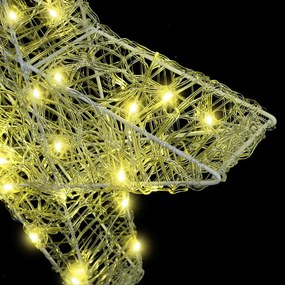 vidaXL 3D Αστέρι 50 LED Θερμό λευκό 55 x 53.5 x 10 εκ Ακρυλικό
