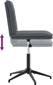 vidaXL Καρέκλα Τραπεζαρίας Σκούρο Γκρι Βελούδινη