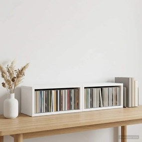 vidaXL Ράφι Αποθήκευσης CDs 2 τμχ. Λευκό 40 x 17 x 17 εκ.