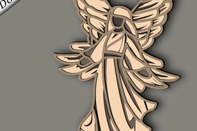 Σετ των 2 Intra απο ξύλο plywood 3mm-4mm πάχος 3d Angel Multilayer / Δίασταση 30x20 cm INTRAFABR-64564490