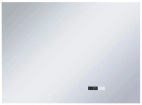 vidaXL Καθρέφτης Μπάνιου με LED/Αισθητήρα Αφής και Οθόνη Ώρας 80x60εκ.