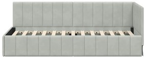 vidaXL Κρεβάτι Γωνίας με κεφαλάρι Ανοιχτό γκρι 80 x 200 cm Βελούδο