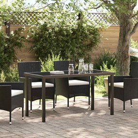 vidaXL Τραπέζι Κήπου Μαύρο 140 x 80 x 73 εκ Μασίφ ξύλο teak