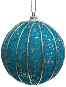 Γαλάζια Χριστουγεννιάτικη Μπάλα 8cm 237565