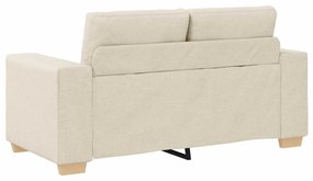 vidaXL Καναπές 2 pcs Μπεζ Ύφασμα μείγματος λινών