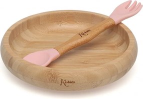 Παιδικό Σετ Φαγητού 2τμχ Kiokids Bamboo Ροζ 3486