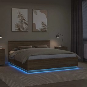 vidaXL Σκελετός Κρεβατιού Δρύς Sonoma 180 x 200 cm Επεξεργασμένο ξύλο