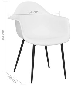 vidaXL Καρέκλες Τραπεζαρίας 6 τεμ. Λευκές από Πολυπροπυλένιο