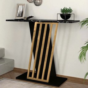 Κονσόλα Gravity Megapap χρώμα μαύρο εφέ μαρμάρου - χρυσό 90x29,6x76,8εκ.