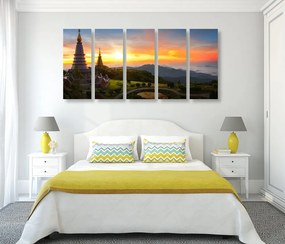 Πρωινή ανατολή εικόνας 5 μερών πάνω από την Ταϊλάνδη - 100x50