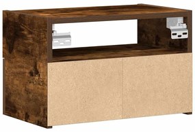 vidaXL Κομοδίνα Επιτοίχια 2 τεμ. Καπνιστή Δρυς 45x26x28,5 εκ.