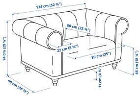 VISKAFORS πολυθρόνα 1,5 καθίσματος 794.432.69