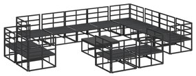 vidaXL Σετ Καναπέ Κήπου 13 pcs Μαύρο 70 x 70 x 32 εκ Αλουμίνιο