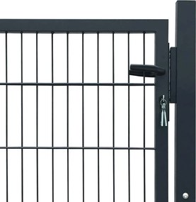 vidaXL Πόρτα Περίφραξης 2D (Μονή) Ανθρακί Γκρι 100x80 εκ.