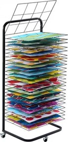 VEVOR Art Drying Rack 25 Removable Shelves Paint Drying Rack With Wheels Black