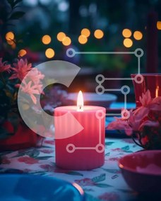 Σετ των 2 Intra Συλλεκτικό Ξύλινο Παζλ Plywood  4mm - Τραπέζι με πιάτα, μπολ, σκεύη, κερί και λουλούδια Σε Ξύλινο Κουτί - Διαστάσεις: 10x10 cm – 25 κομμάτια