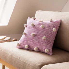 Μαξιλαροθήκη Διακοσμητική Poms 555/23 Fuchsia Gofis Home 43X43 43x43cm 100% Cotton