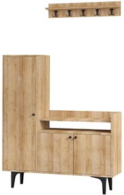 Έπιπλο Εισόδου Barney 393MRD1205 120x35x116cm Oak Plastic,Chipboard