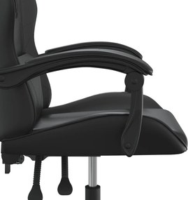 vidaXL Καρέκλα Gaming Περιστρεφόμενη Μαύρη από Συνθετικό Δέρμα
