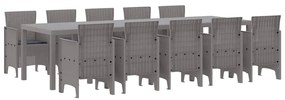 vidaXL Σέτ φαγητού για κήπο 11 pcs Ανοιχτό γκρι και Ανθρακί