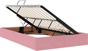 vidaXL Κρεβάτι Οθωμανικού Τύπου Ροζ 120 x 200 cm Βελούδο
