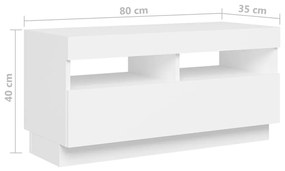 Έπιπλο Τηλεόρασης με LED Λευκό 260 x 35 x 40 εκ. - Λευκό