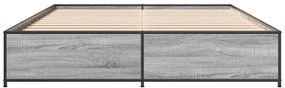 vidaXL Πλαίσιο Κρεβατιού Γκρι Sonoma 150x200 εκ. Επεξ. Ξύλο &amp; Μέταλλο